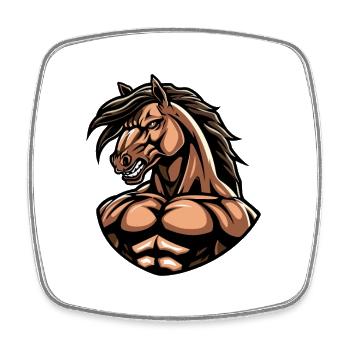 Musculation des muscles du cheval - Magnet carré - blanc - Devant