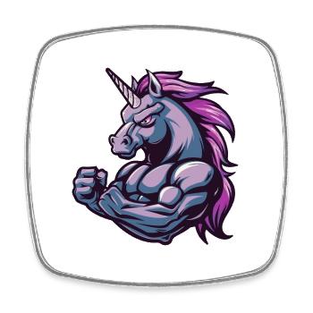 Musculation Muscles Licorne Musculation - Magnet carré - blanc - Devant