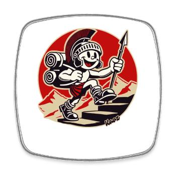 Randonnée de soldat romain joyeux - Magnet carré - blanc - Devant