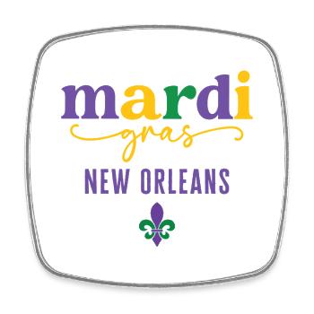 Mardi Gras New Orleans - Viereckiger Kühlschrankmagnet - Weiß - Vorne