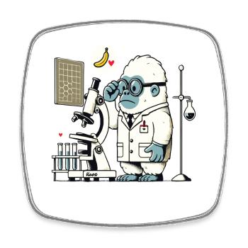Scientifique : gorille, singe en laboratoire - Magnet carré - blanc - Devant