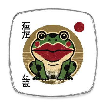 Drôle japonais ukiyo-e streetwear meme grenouille - Magnet carré - blanc - Devant