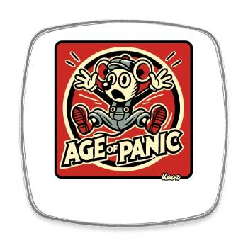 Souris anxieuse à l’ère de la panique - Magnet carré - blanc - Devant