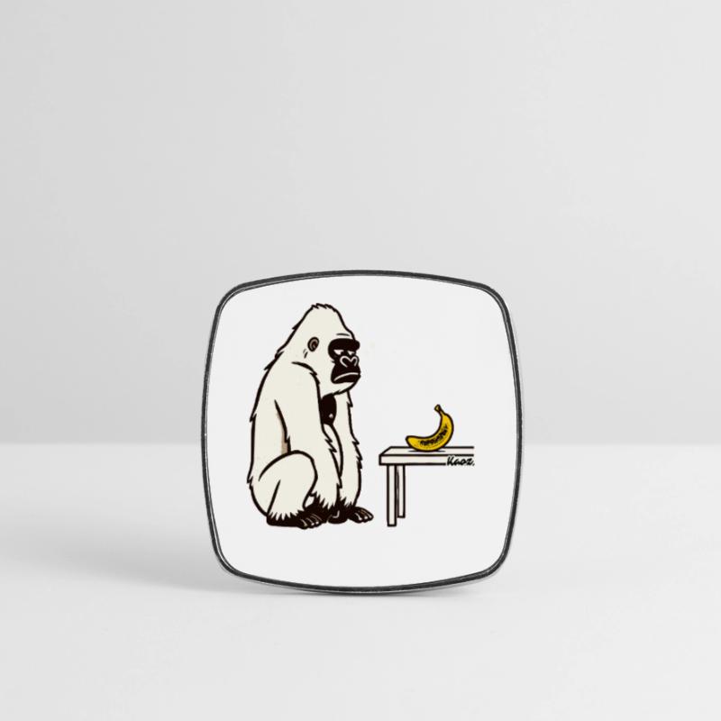 Bananen oder nicht? Gorilla mit Banane Viereckiger Kühlschrankmagnet