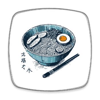 Nouilles Ramen Ukiyo-E Japon Rétro Streetwear - Magnet carré - blanc - Devant