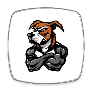 Jack Russel Terrier Dog Muscles Bodybuilding - Square fridge magnet - white - Front