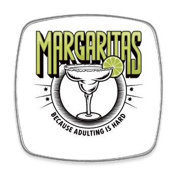 Margaritas, weil Erwachsenwerden schwer ist Lustiges Getränk - Viereckiger Kühlschrankmagnet - Weiß - Vorne