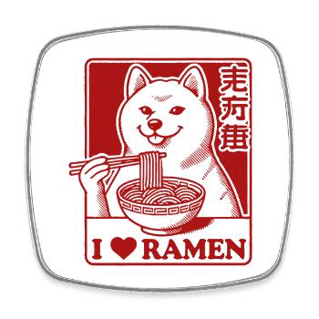 Japanisches Streetwear Kawaii Ramen Nudeln Liebe - Viereckiger Kühlschrankmagnet - Weiß - Vorne