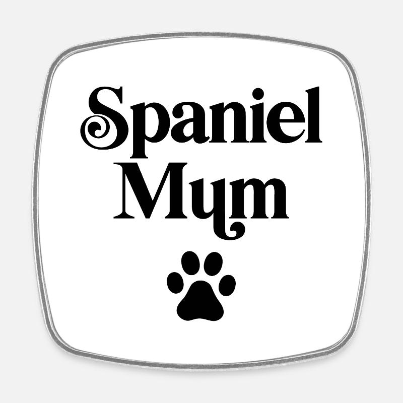 Spaniel Mum - Square fridge magnet - white