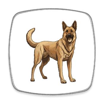 German Shepherd Dog - Square fridge magnet - white - Front