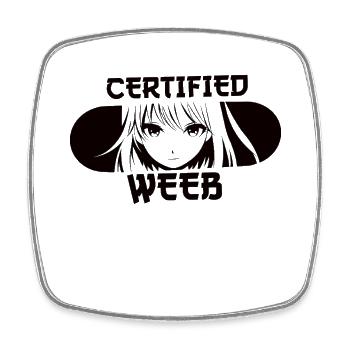 Certified Weeb Funny Anime Girl Fans Lover - Square fridge magnet - white - Front