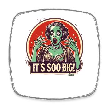 Retro-Zombie Frau im Schock: Es ist so riesig! - Viereckiger Kühlschrankmagnet - Weiß - Vorne