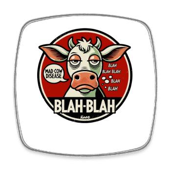 Blah-Blah Cow - Square fridge magnet - white - Front