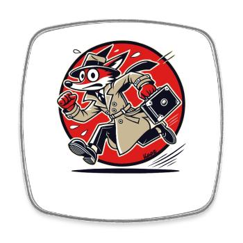 Agent Fox – Spy on a Secret Mission - Square fridge magnet - white - Front