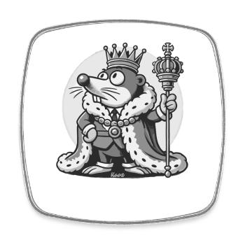 Maulwurf Majestät der König des Garten - Viereckiger Kühlschrankmagnet - Weiß - Vorne