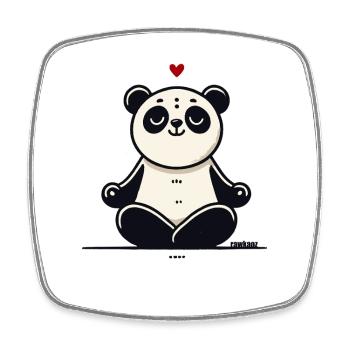 Zen Yoga Panda of Love - Square fridge magnet - white - Front
