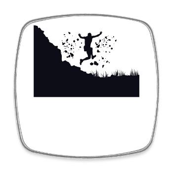Trail Runner Cross Trail Mountain Runner - Square fridge magnet - white - Front