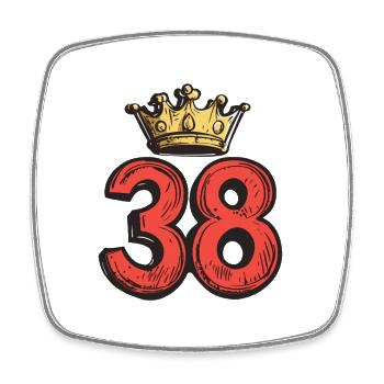 38 Number Krone - Square fridge magnet - white - Front