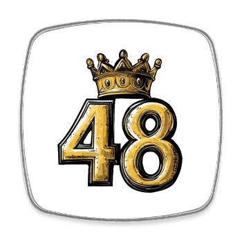 48 Number Crown - Square fridge magnet - white - Front