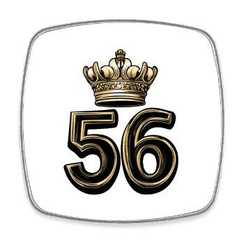 56 Number Krone - Square fridge magnet - white - Front
