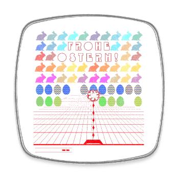 Frohe Ostern Gamer Gaming Design im Retro Look - Viereckiger Kühlschrankmagnet - Weiß - Vorne