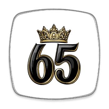 65 Number Krone - Square fridge magnet - white - Front