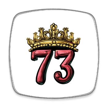 73 Number Krone - Square fridge magnet - white - Front