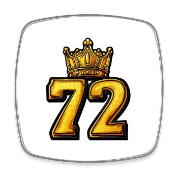 72 Zahl Krone - Viereckiger Kühlschrankmagnet - Weiß - Vorne