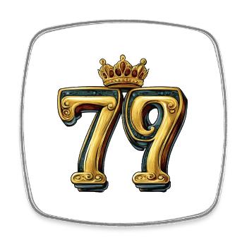 79 Number Krone - Square fridge magnet - white - Front