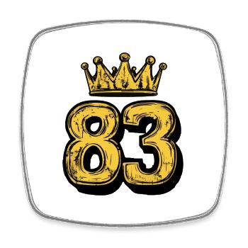 83 Number Krone - Square fridge magnet - white - Front