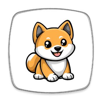 Akita Inu Dog Cute - Square fridge magnet - white - Front