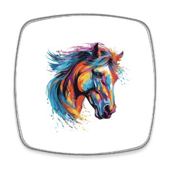 Horse Animal Pop Art Head - Square fridge magnet - white - Front