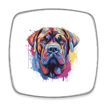 Mastiff Dog Animal Pop Art Head - Square fridge magnet - white - Front