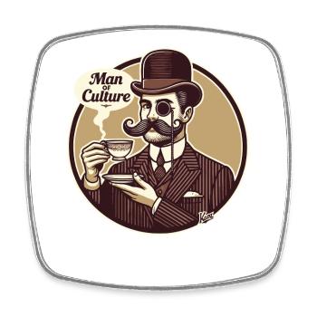 Man of culture in English gentleman style - Square fridge magnet - white - Front