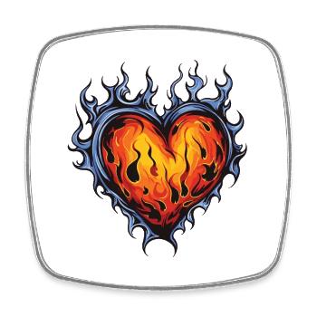 Heart Flame - Square fridge magnet - white - Front