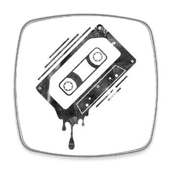 Dripping Cassette Tape - Square fridge magnet - white - Front