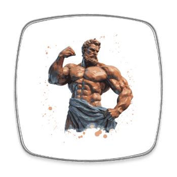 Gymnase du combattant guerrier grec - Magnet carré - blanc - Devant
