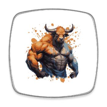Bull Bull Muscles Bête Combattant - Magnet carré - blanc - Devant