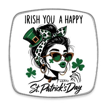 Irish You A Happy St. Patrick's Day Girl - Viereckiger Kühlschrankmagnet - Weiß - Vorne