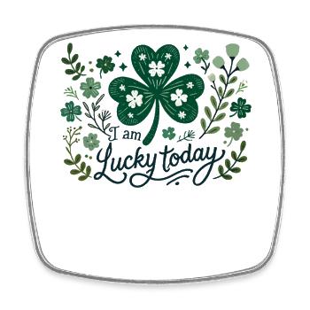 I'm Happy Today St. Patrick's Day Design - Square fridge magnet - white - Front