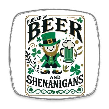 St. Patrick's Day: Beer Und shenanigans - Viereckiger Kühlschrankmagnet - Weiß - Vorne