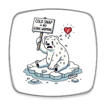 Ours polaire en sueur Manifestation contre le changement climatique - Magnet carré - blanc - Devant