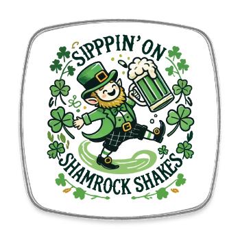 Sippin' On Shamrock Shakes St. Patricks Day Freude - Viereckiger Kühlschrankmagnet - Weiß - Vorne