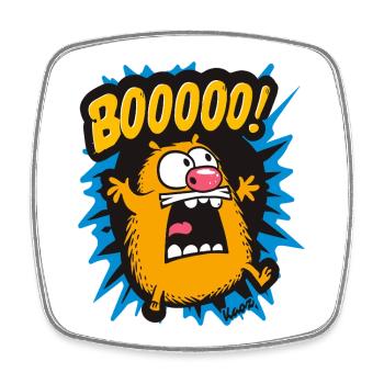 Funny Boo Hamster - Square fridge magnet - white - Front
