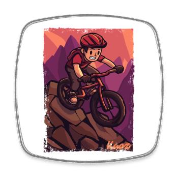 Adventure Mountain Biking Mountain Bike Design - Square fridge magnet - white - Front