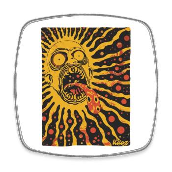 Crazy Psycho Horror Sun - Square fridge magnet - white - Front