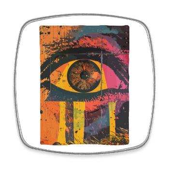 Pop Art Oeil Graffiti - Magnet carré - blanc - Devant