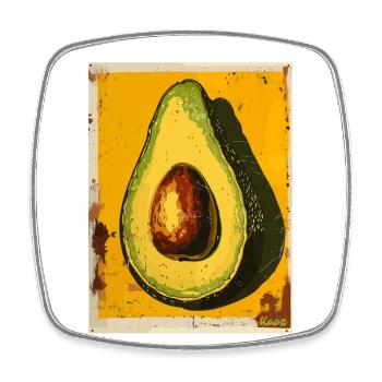Vintage Avocado Kunst - Viereckiger Kühlschrankmagnet - Weiß - Vorne