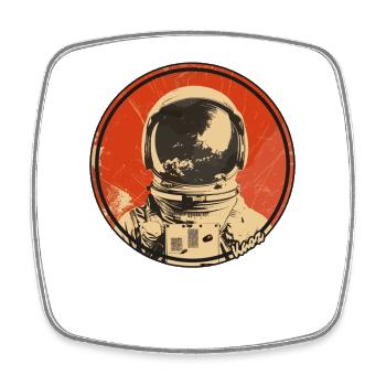 Conception spatiale rétro astronaute - Magnet carré - blanc - Devant