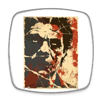The Good Bad Boy – Grunge Portrait - Square fridge magnet - white - Front